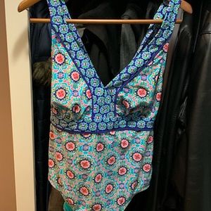 Plus Size Floral One-Piece Swimsuit